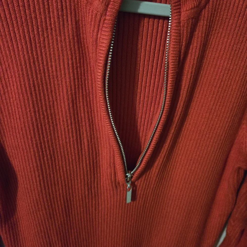 Boston Proper Red V-Neck Sweater - Picture 3 of 5